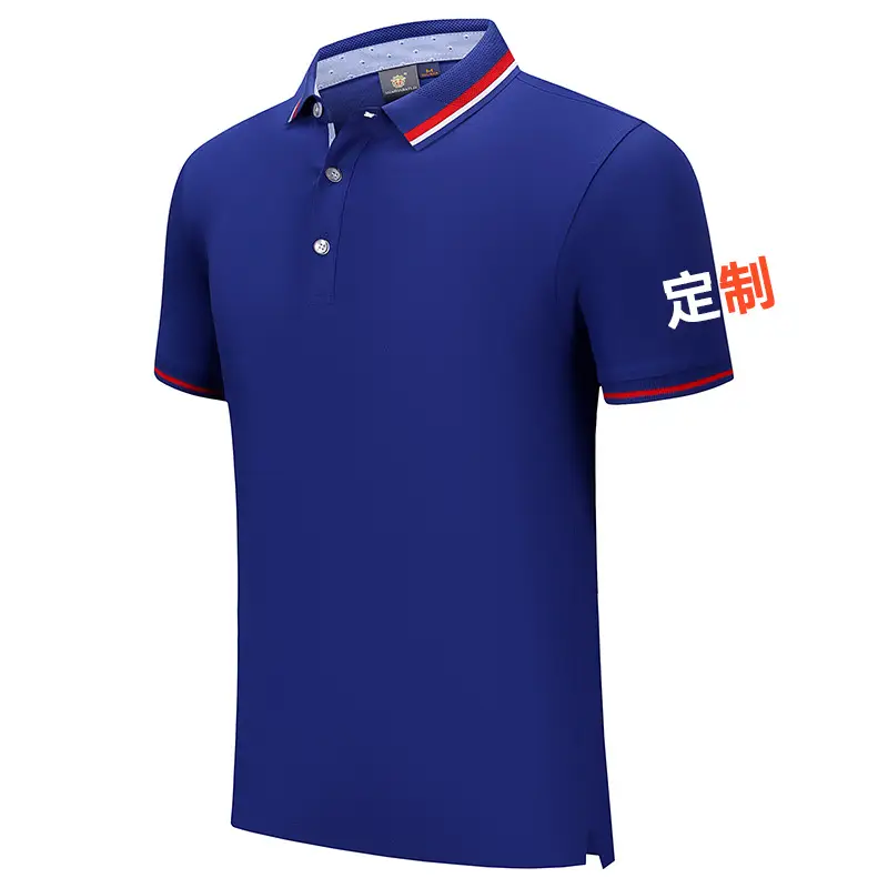 Men Blue Stripe Polo Shirt 50% Cotton Collar - Image 15