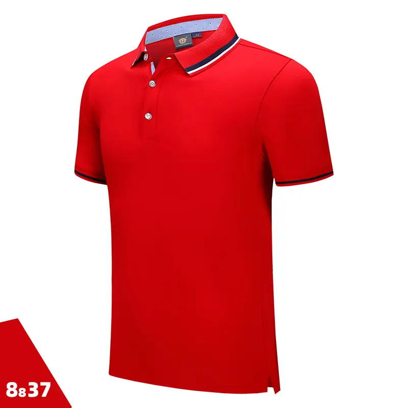 Men Blue Stripe Polo Shirt 50% Cotton Collar - Image 2