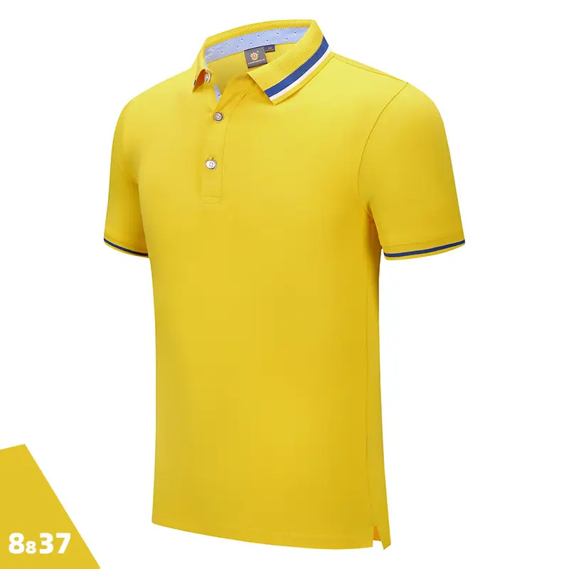 Men Blue Stripe Polo Shirt 50% Cotton Collar - Image 4