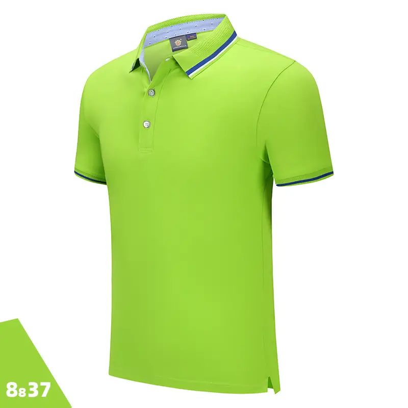 Men Blue Stripe Polo Shirt 50% Cotton Collar - Image 9
