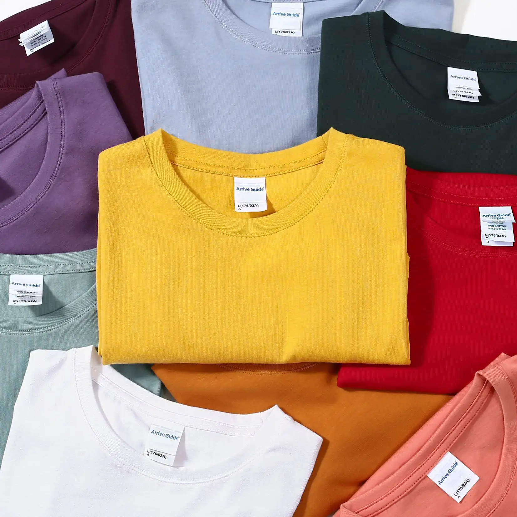 Men Women Cotton Crewneck T-Shirt Lavender - Image 20