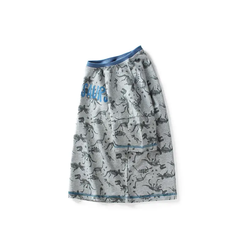 Kids Printed Cotton T-Shirt Light Blue Long Sleeve - Image 4