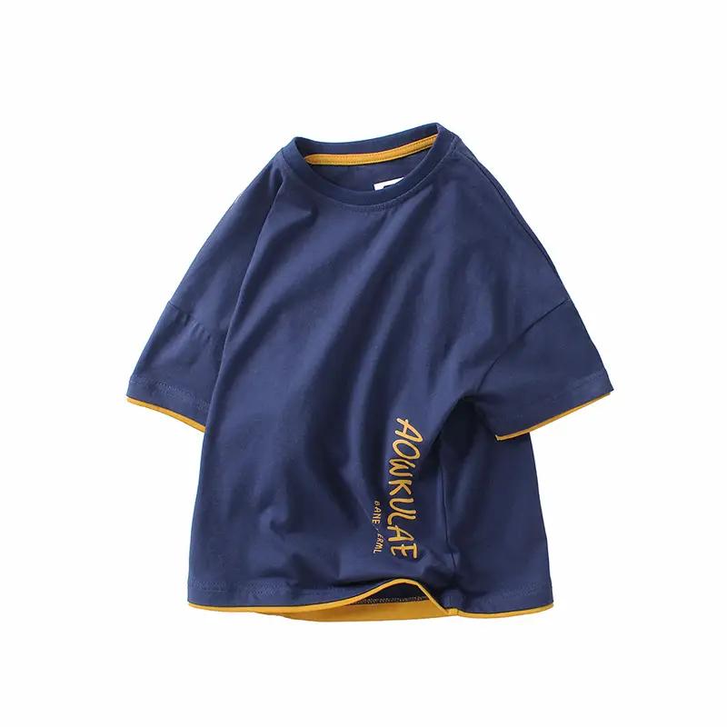 Kids Printed Cotton T-Shirt Light Blue Long Sleeve - Image 8