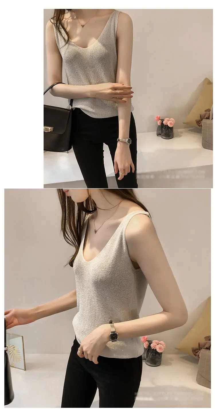 Women Silk V-Neck Camisole Set Brown — feature 10