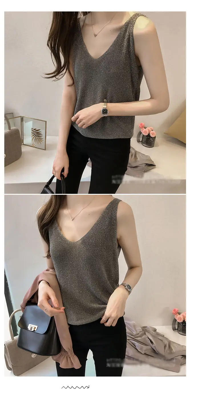 Women Silk V-Neck Camisole Set Brown — feature 13