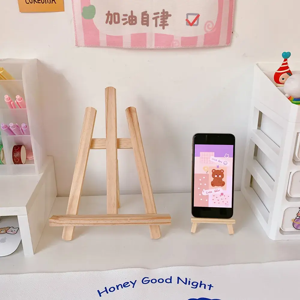 Universal Wooden Mobile Easel Bracket for Phone - Image 7