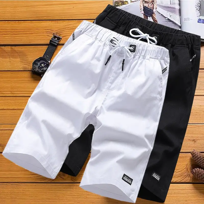 Men Cotton Shorts Beige Plus Size Breathable - Image 8