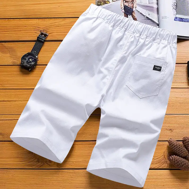 Men Cotton Shorts Beige Plus Size Breathable - Image 9