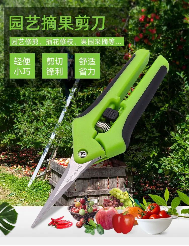 Stainless Steel Fruit Branch Shears Gardening Flower Arrangement Orchard Pruning Shears Multi-Purpose Gardening Scissors — feature 4
