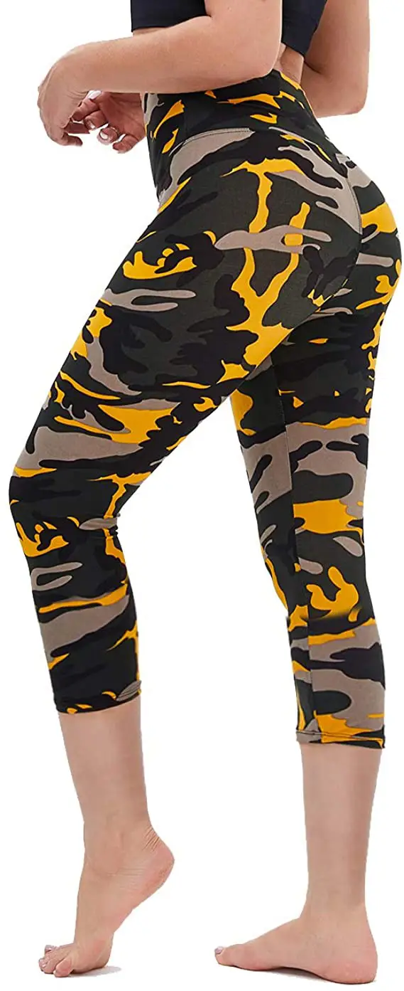 Women Printed High Waist Belly Lifting Yoga Pants - Image 10