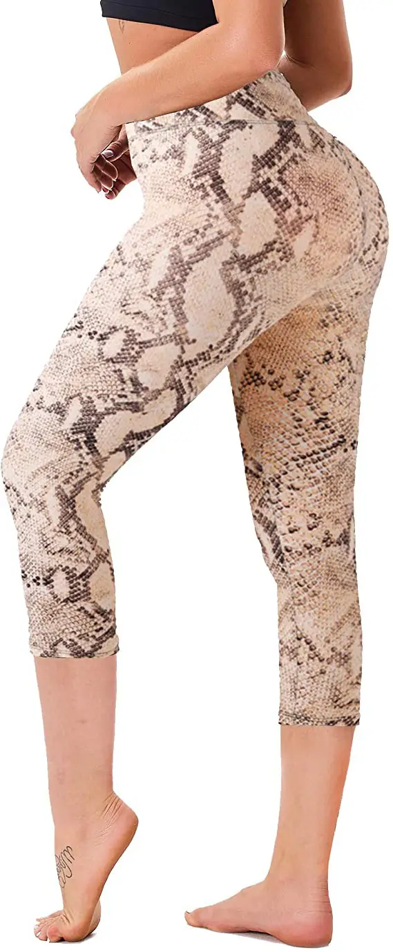 Women Printed High Waist Belly Lifting Yoga Pants - Image 9