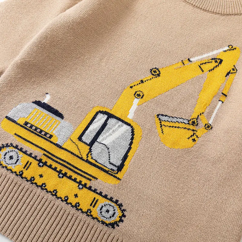 New Arrival Cartoon Kids Sweater Set Beige Blue Red - Image 7
