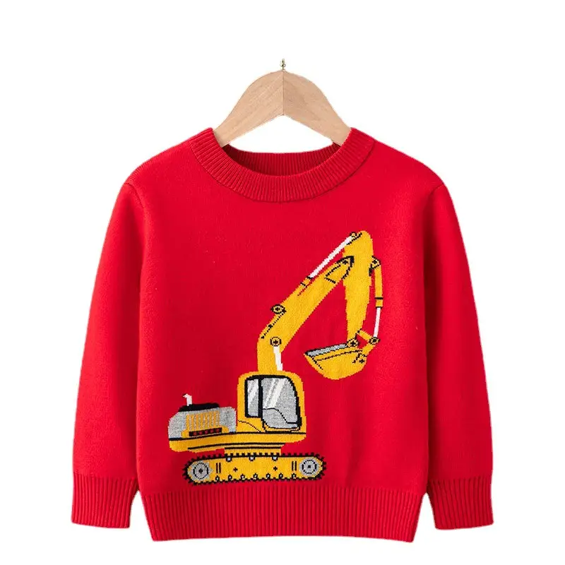 New Arrival Cartoon Kids Sweater Set Beige Blue Red - Image 8