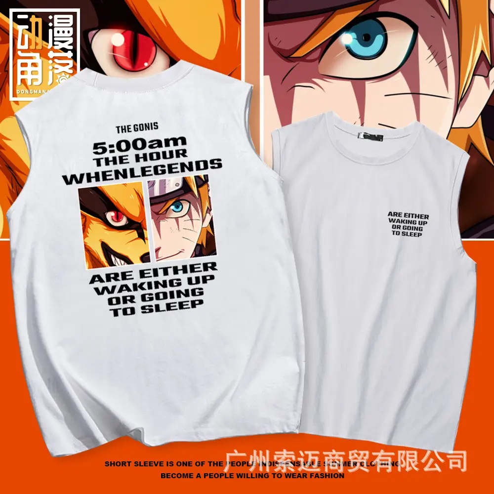 Naruto Printed Waistcoat Vest Red Summer - Image 8