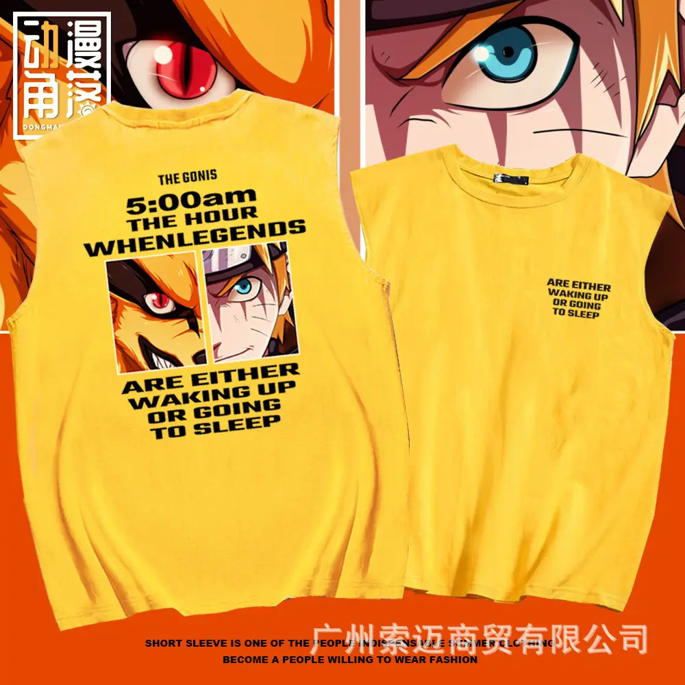 Naruto Printed Waistcoat Vest Red Summer - Image 9