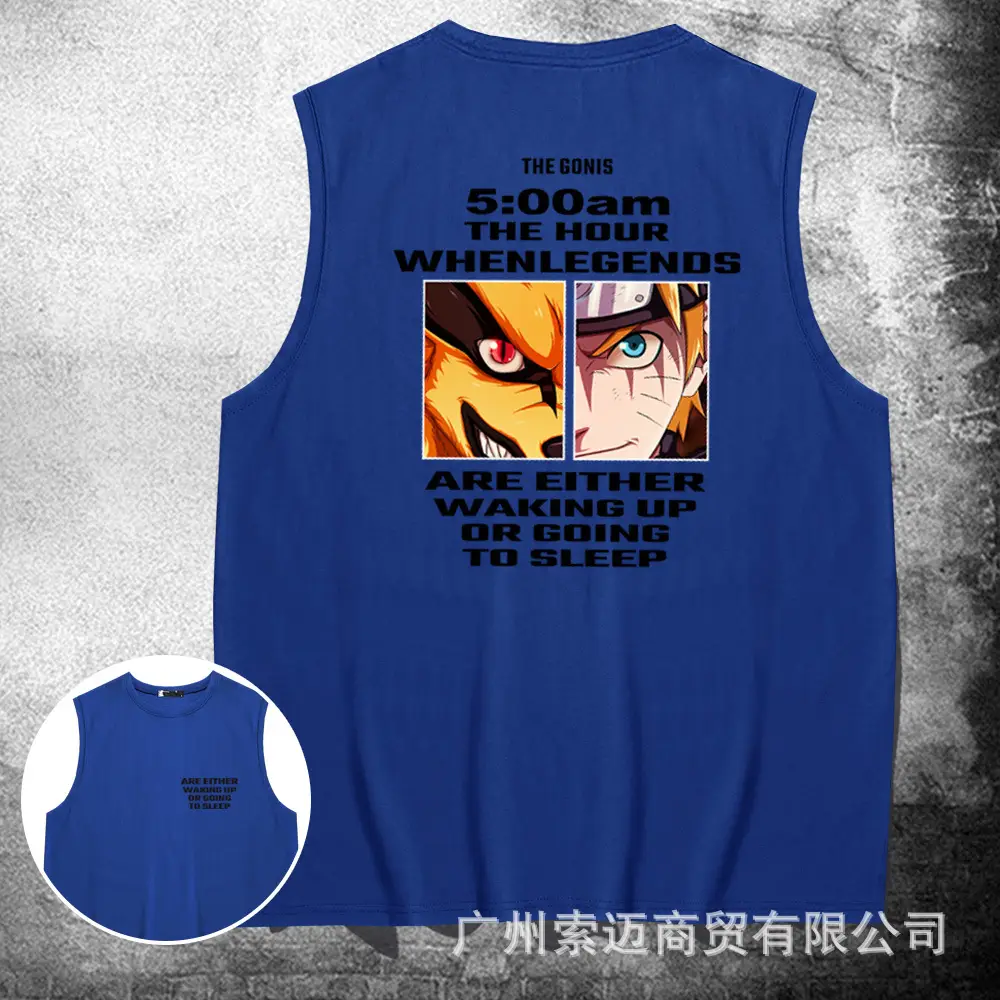 Naruto Printed Waistcoat Vest Red Summer - Image 5
