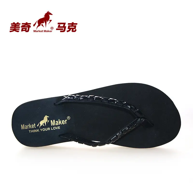 2026 Summer New Trendy Outdoor Slippers with Rhinestones, Women's Flip-Flops with Medium Heel, Breathable and Non-Slip Beach Sandals - Image 7