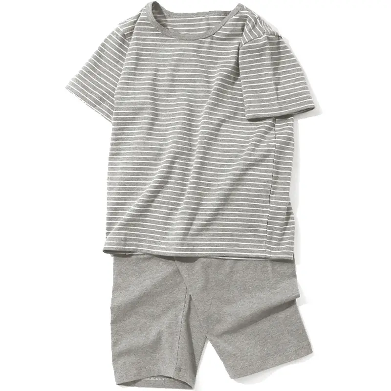 Lilac Striped Baby Pajama Set for Boys Girls