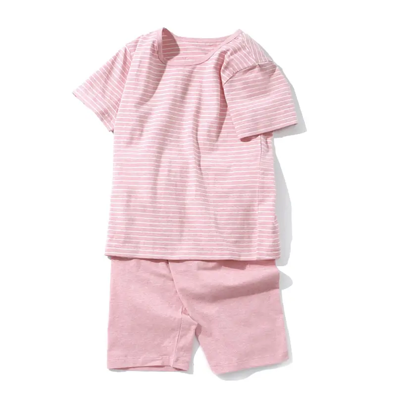 Lilac Striped Baby Pajama Set for Boys Girls