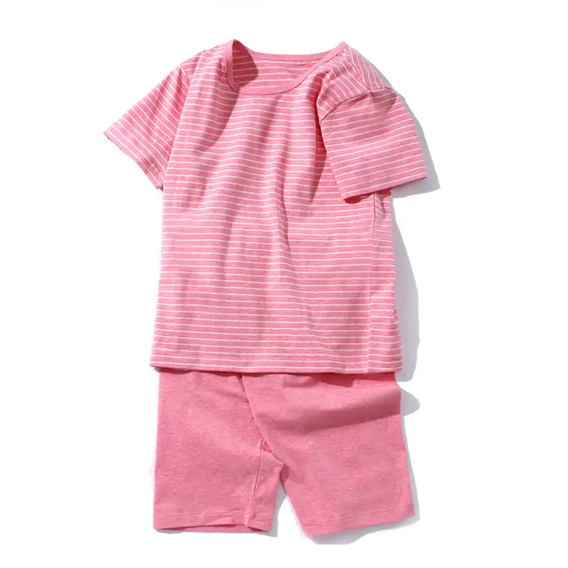 Lilac Striped Baby Pajama Set for Boys Girls