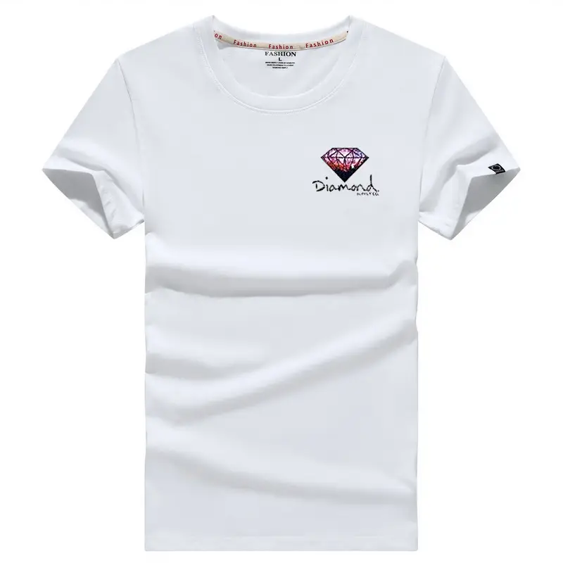 Men Grey Embroidered T-Shirt Large - Image 9