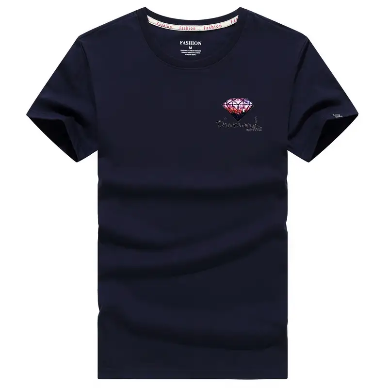 Men Grey Embroidered T-Shirt Large - Image 5