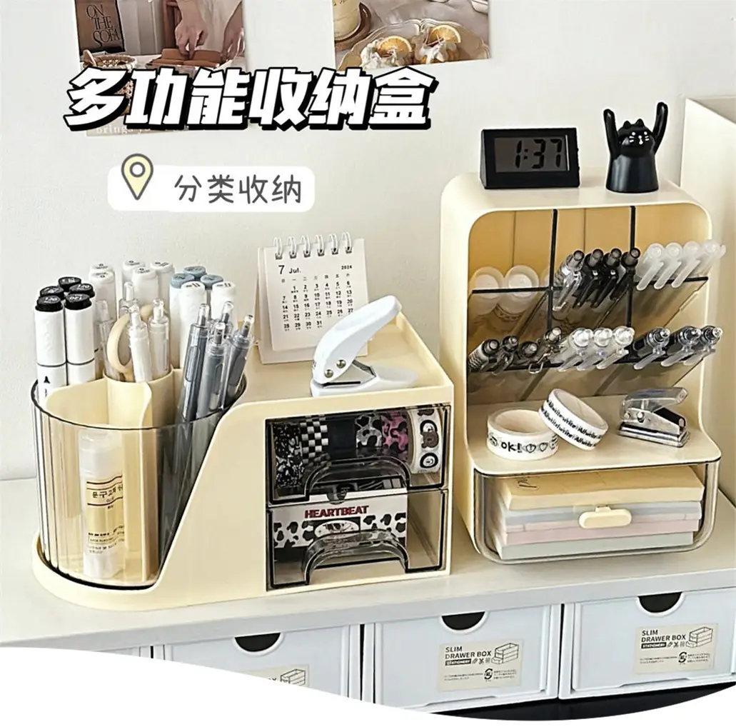 Multifunctional Rotary Cosmetic Brush Storage Cylinder Storage Rack — feature 1