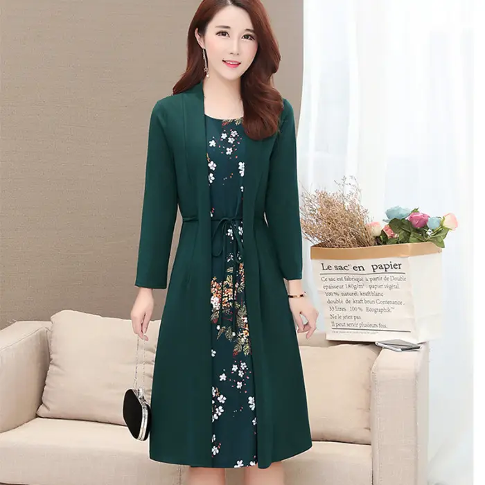 Elegant Maroon Floral Belted Dress for Women - Image 2