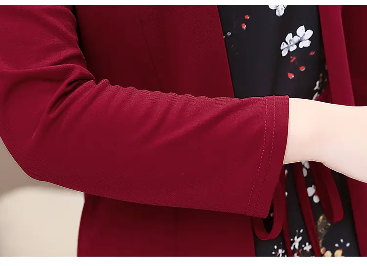 Elegant Maroon Floral Belted Dress for Women — feature 29