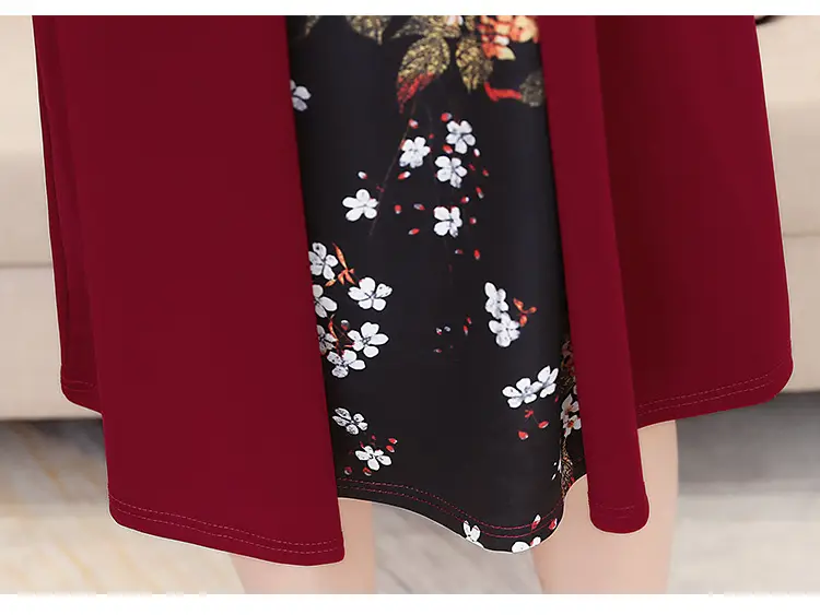 Elegant Maroon Floral Belted Dress for Women — feature 30