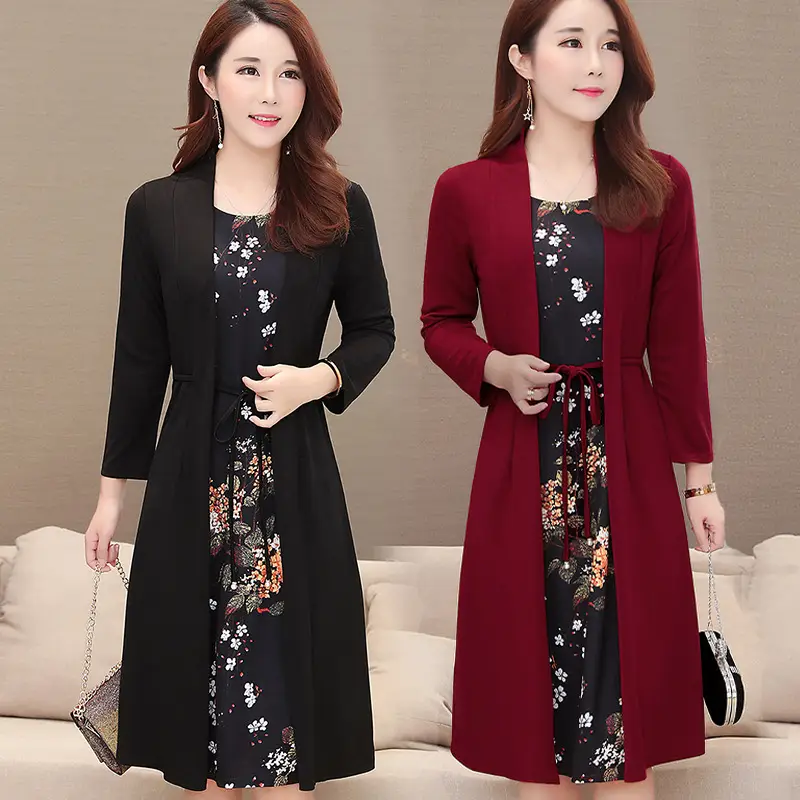 Elegant Maroon Floral Belted Dress for Women — feature 31