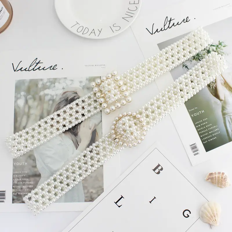 Women's Pearl Buckle Waist Decorative Hair Band Set - Image 6