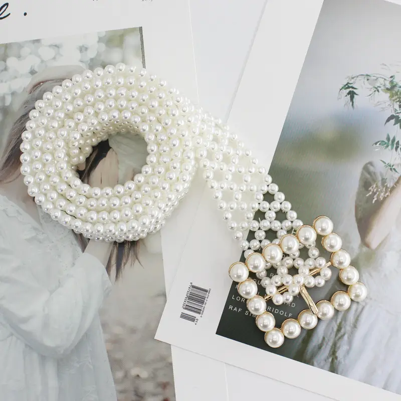 Women's Pearl Buckle Waist Decorative Hair Band Set - Image 7