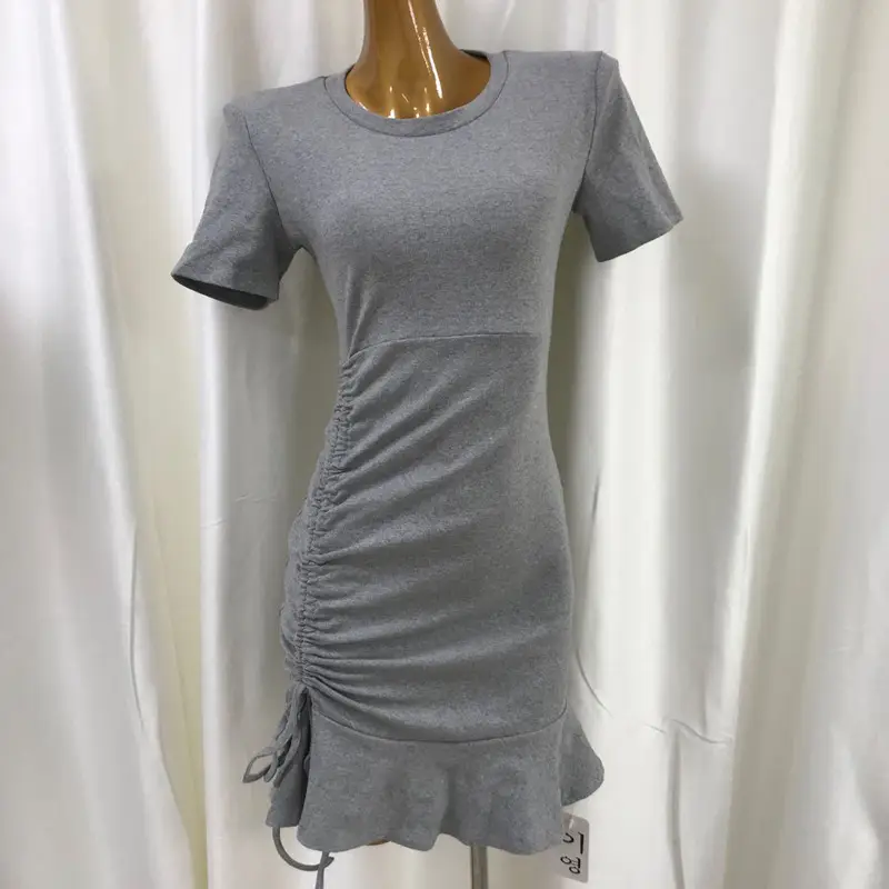 Grey French Niche Short Sleeve Dress Plus Size 2025 - Image 2