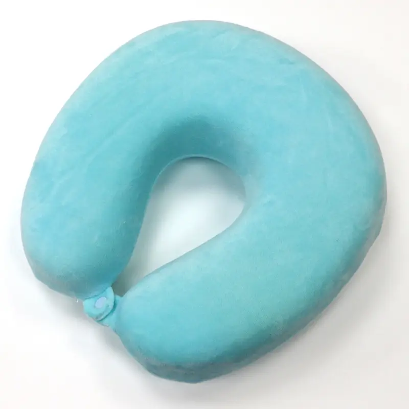 U-Shaped Memory Foam Neck Pillow Black Travel Office - Image 2