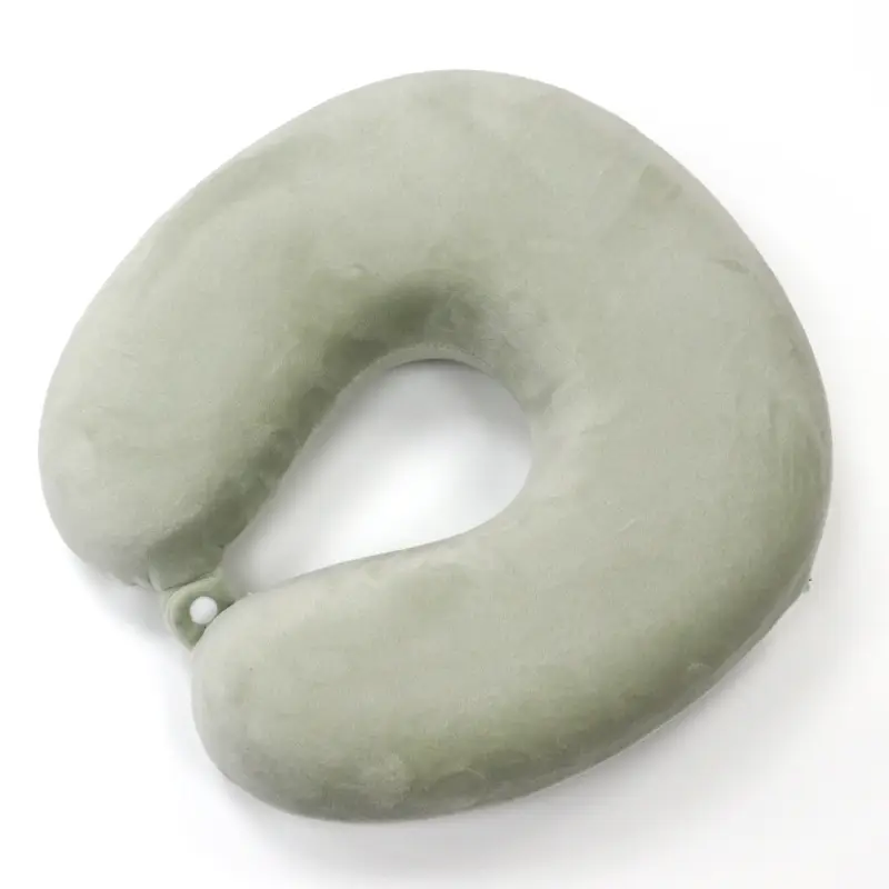 U-Shaped Memory Foam Neck Pillow Black Travel Office - Image 5