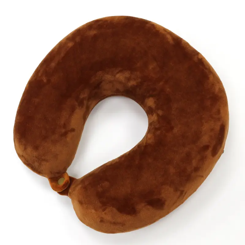 U-Shaped Memory Foam Neck Pillow Black Travel Office - Image 6