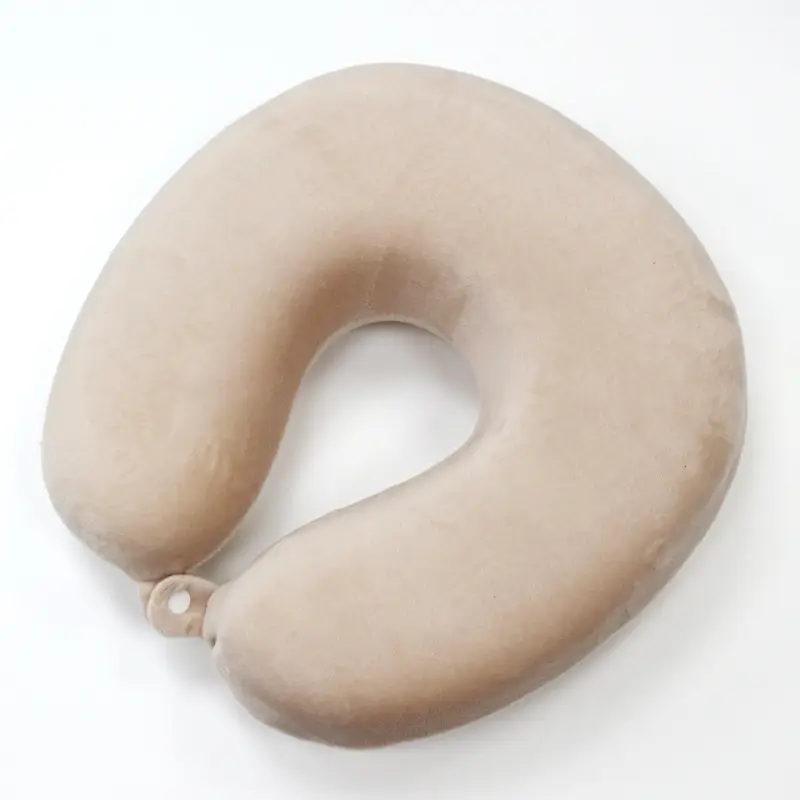 U-Shaped Memory Foam Neck Pillow Black Travel Office - Image 7