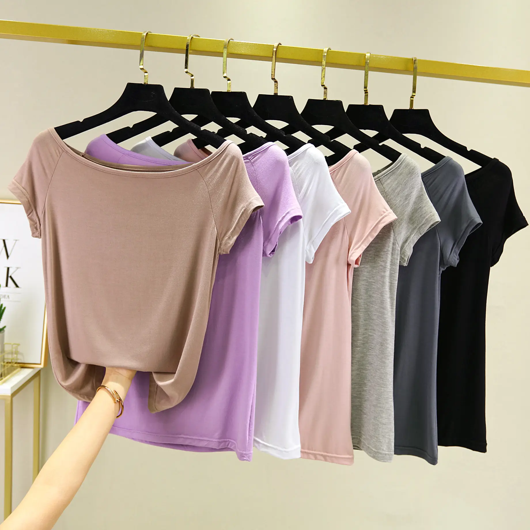 Summer New Modal Collar T-Shirt Large Women Korean Style - Image 10