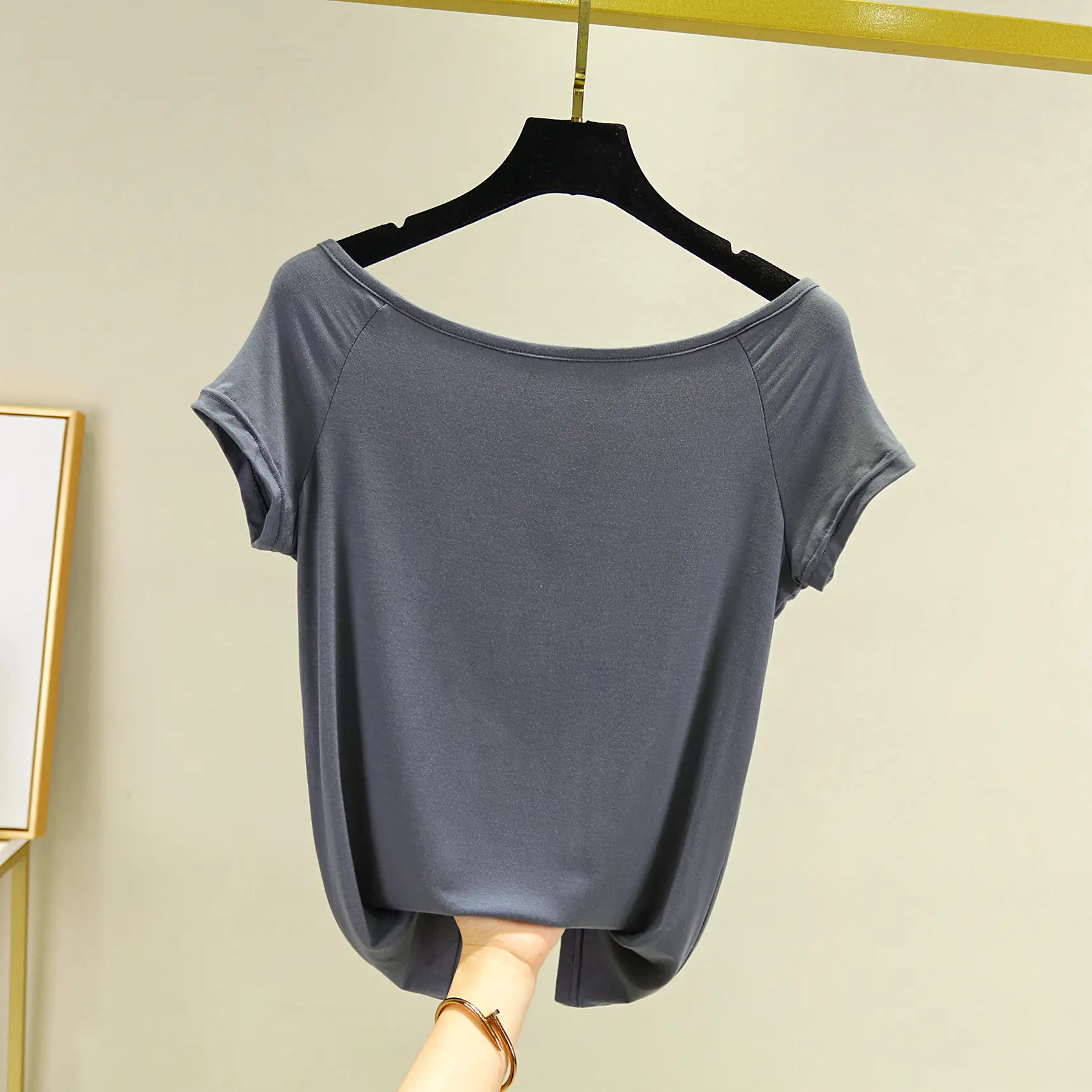 Summer New Modal Collar T-Shirt Large Women Korean Style - Image 7