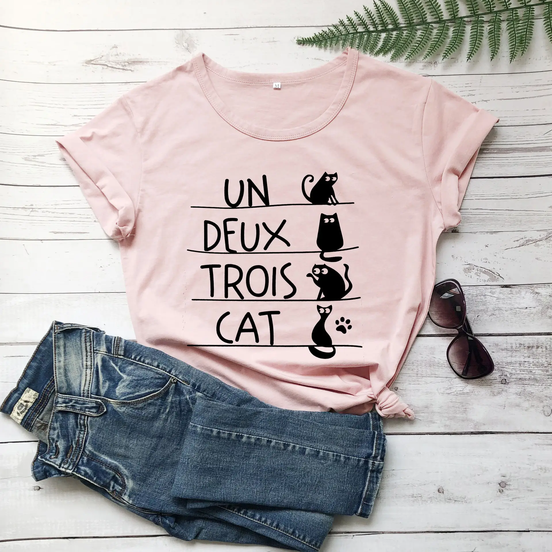 UN DEUX TROIS CAT Cat Print T-Shirt Yellow - Image 12