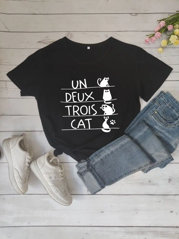 UN DEUX TROIS CAT Cat Print T-Shirt Yellow - Image 2