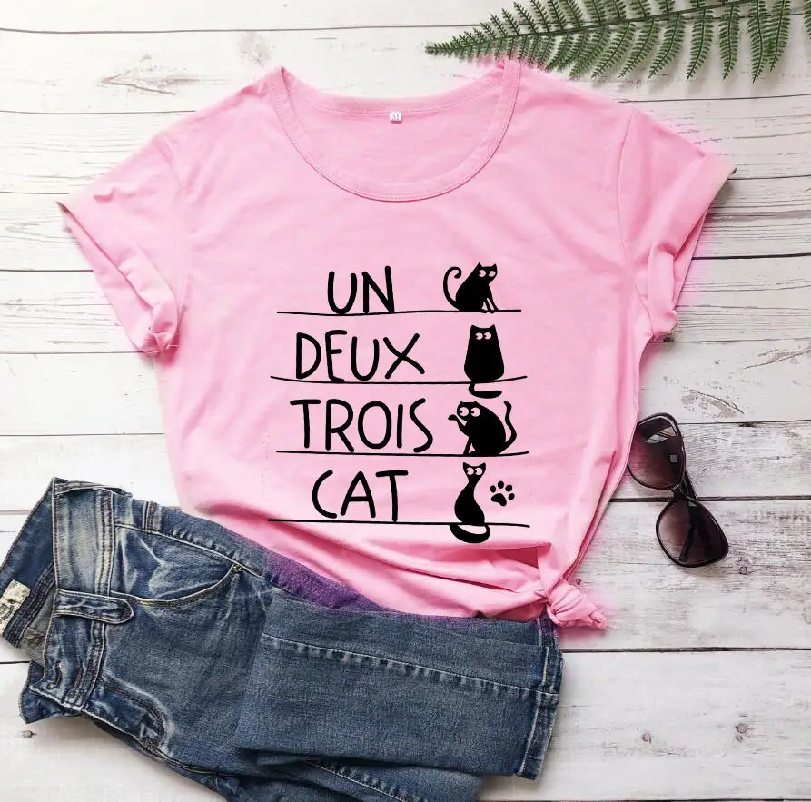 UN DEUX TROIS CAT Cat Print T-Shirt Yellow - Image 4