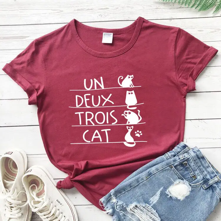 UN DEUX TROIS CAT Cat Print T-Shirt Yellow - Image 7