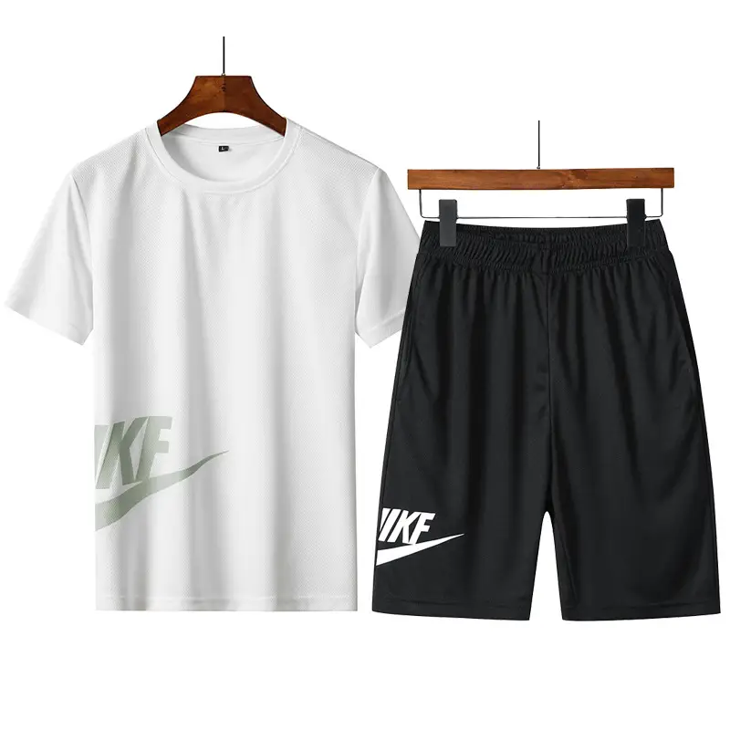 Men Nike Yellow Black Running Shorts Set - Image 8