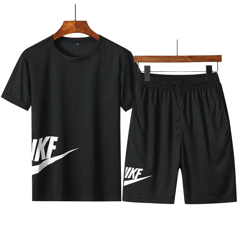 Men Nike Yellow Black Running Shorts Set - Image 9