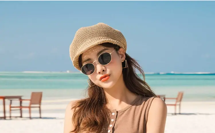 Women's Korean-style Straw Beret Hats All Colors — feature 19