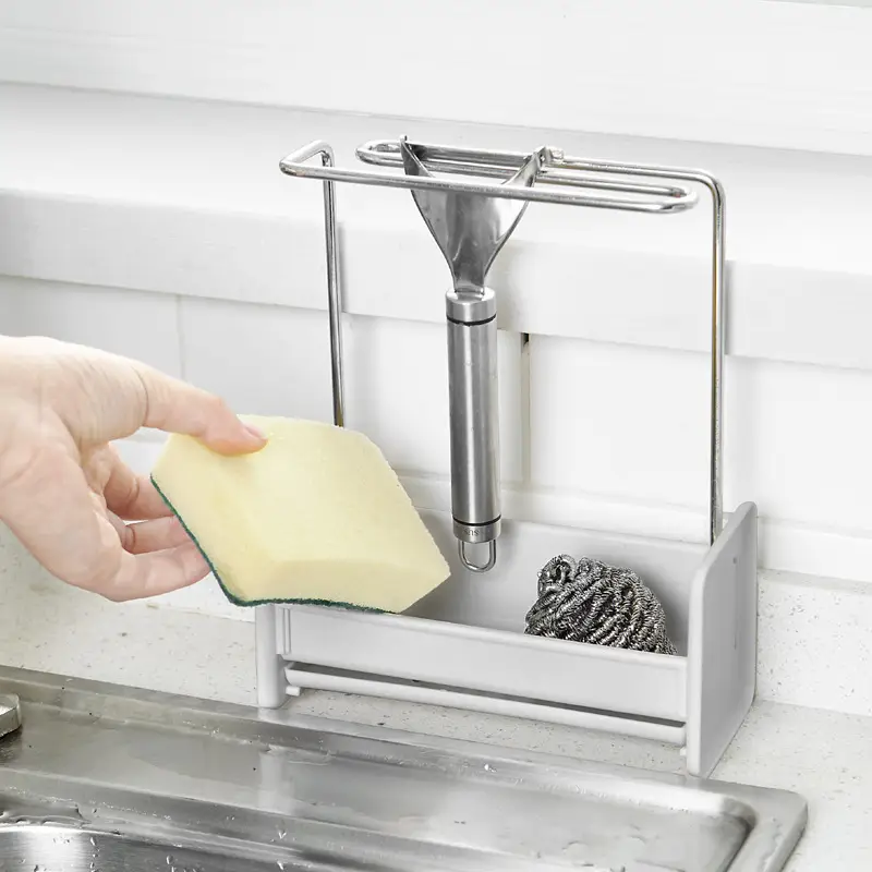 Kitchen Sponge Drainage Rack Stainless Steel Storage - Image 3