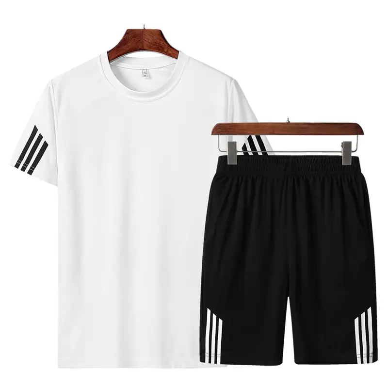 Men 2020 Summer Black Printed Shorts Set with T-Shirt - Image 11