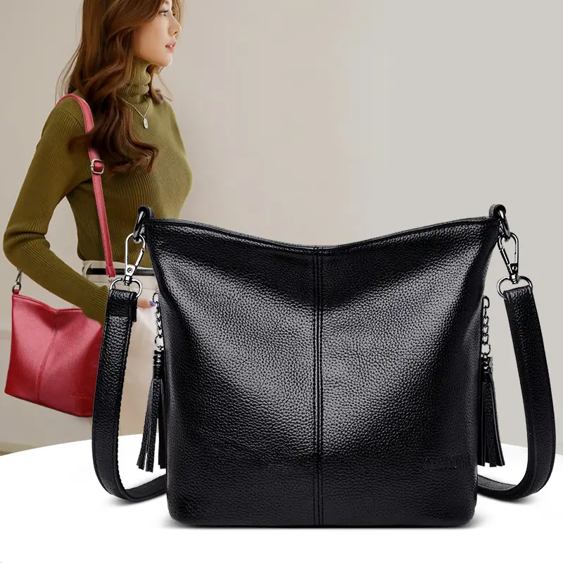 Purple Tassel Shoulder Bag for Women